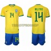 Original Trikotsatz Brasilien Eder Militao 14 Heimtrikot WM 2022 Für Kinder